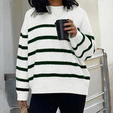 Dili Casual Striped Wool Long-Sleeved Top Sweater Women's Clothing 2025 Autumn And Winter