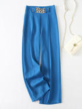 2025 New Solid Color Micro-Slung High Waist Lanky Trousers Slacks Wide Leg Pants Trousers Women