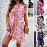 Dili Dress 2025 Spring And Summer Temperament Elegant Print Sleeveless Dress