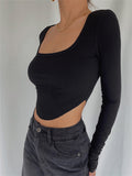 2025 Solid Women's Short Knitted Collar Spring And Autumn Wrapped In Long-Sleeved Fashion