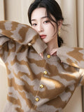 Leopard Knitted Open Shirt Outside The Woman 2025 Autumn New Loose Korean Lazy High-End Soft Glutinous Sweater Jacket