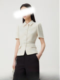Summer New Short-Sleeved Collar Blazer Temperament Commuter Office Female Boss Wear