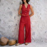Dili 2025 Spring And Summer Leisure Holiday Commuting Wind Solid Color Cardigan Bm Leg Trousers Set