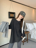 With Shark Pants In The Long-Colored Round Collar Long-Sleeved T-Shirt Women's Autumn And Winter De-Velvet Warm Jacket Inside The Coat