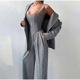 - 2025 Spring And Summer Women's Suit Fish Bone Suit Women's Jacket Belt Trousers 2025 New Spring
