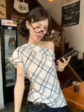 Lattice Bumpy Shoulder Dress Woman Summer 2026 New Hottie Design Sense Slimming T-Shirt