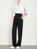 Tall Gray Suit Pants Old Money Style Pants Slim Leg Pants Niche Casual Straight Trousers Women