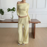 Dili Casual Holiday Long-Sleeved Vest Trousers Two Sets Of Women's Clothing 2025 Autumn And Winter