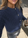 Dili Casual Wind Solid Color Long-Sleeved T-Shirt Sweater Women's Wool Knitted Women's Clothing 2025 Autumn And Winter