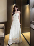Pure Style Embroidery Sling Dress Women 2026 Summer New Temperament Fashion Waist Thin Chic Dress Tide
