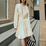 New Overlapping Multi-Season High-Wisdom Workplace Blue Strips Straight Bumpy Stitching Fashion Sense Shirt
