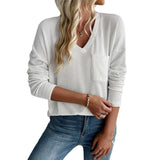 Dili 2025 Autumn And Winter Top Women's Clothing Loose Leisure V-Neck Long-Sleeved Knitwear