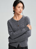 Klein Blue Knitted Sweater Cardigan Women 2025 Autumn Red Sweater Bottom Blue Collared Blouse Woman