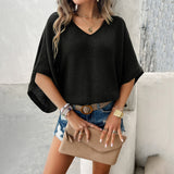 Didi Women's Wearberries 2025 Spring And Summer Leisure Loose Hollow Sweater