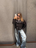 Women's Clothing 2025 Autumn Temperament Fashion Collar Double Buckle Collar Collar Collar Collar Collar Collar Collar Collar Collar Collar With Leather Jacket Neapolitan Clothing