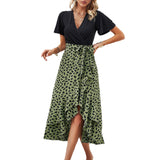 Dili Women's Clothing 2025 Spring And Summer Temperament Elegant Impact Short-Sleeved V-Neck Dress