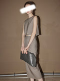 Spring And Summer New Female Commuter Style Suit Two Sets Of Sleeveless Short Top With Straight Half-Dress Suit
