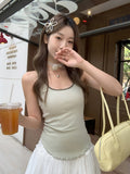 Pure Desire To Fight The Collar Collar Collar Collar Without Sleeve Slings Outside Wearing A Vest 2026 Summer Wood Ear Hot Girl Small Top