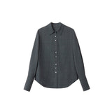 Spring New Rock Gray TR Woven Surface Soft Soft, Not Soft Old Money Wearing Shirt Trousers Set