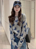 Korean Atmosphere Relaxed Love Letter Knitted Shirt Women Early Autumn Lazy Fashion Age-Reed Sweater