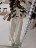 Small Fragrant Black And White Striped Sleeveless Knitted Vest Coat Women's Spring And Autumn Cardigan Outside Wearing Sweater Vest