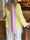 Dili Casual Simple Wool Woven Long-Sleeved Sweater Women's Clothing 2025 Autumn And Winter