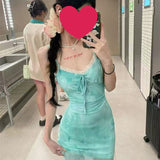 2025 Summer French Fresh Dyed Mesh Splicing Slings Long Skirts To Slimmed Hottie Fishtail Skirt
