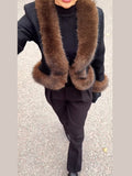 Autumn And Winter Fashionable Temperament Elegant Hair Collar To Receive Lumbar Fur Coat 2025 Women's New