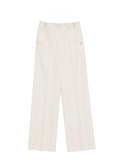 White Narrow Version Of Broad Leg Trousers With Wool Full Ributa Thick Old Money Wind High Waist Straight Trousers