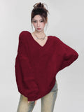 Milk Fufu White Marinade V Collared Sweater Women In Autumn And Winter Soft Languided Knitted
