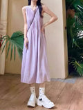 Gentle Wind Purple Sleeveless Dress Women's Summer 2026 New Niche High-End Lanky Temperament Long Dress