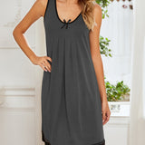 Summer Ladies Pyjamas Plating Spliced Sleeveless Vest Imitation Cotton Casual Home Clothes Pajamas