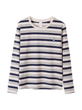 Pure Cotton Striped Long-Sleeved T-Shirt Lady Spring And Autumn Coat Wear 2025 New Bottom Shirt Inside The Loose Gas