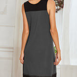 Summer Ladies Pyjamas Plating Spliced Sleeveless Vest Imitation Cotton Casual Home Clothes Pajamas