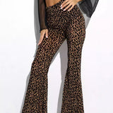 Women's Explosive Sexy Mesh Yarn Velvet High-Rise Legs Long Micro-Rac Casual Trousers