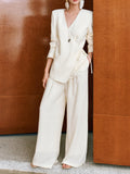 2026 Spring New V-Neck Top Solid Texture With Long-Sleeved Literary Retro-Styled Women's Coat
