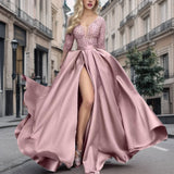 2026 New Sexy Deep V-Neck Lace Lace Dress Squint Tail Banquet Evening Dress