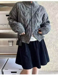 High-Necked T-Necked Zip Open Shirt Sweater 2025 New Autumn And Winter Thick Lazy Collar Knit Coat