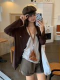 Korean Sweet And Unique Round-Neck Embroidered Button-Necked Long-Sleeved T-Shirt For Women's 2026 New Loose Top