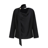 2026 Early Spring New Simple To Wear Temperament Shirt Design Feel Free Ironing V-Neck Shirt Woman