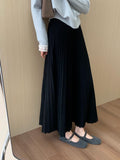 High-Rise Thin Cashmeat Plus Thick 100-Folded Skirts In The Autumn Of 2025 New Korean Version Of The Casual Lady Umbrella Skirt