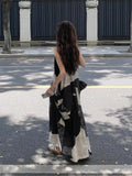Water Ink Bump New Chinese Sleeveless Sling Dress Summer Vacation Loose Thin V-Neck Dress Fresh And Sweet