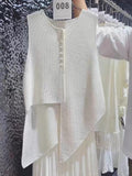 Irregular Hollow Sleeveless Vest Women Wear Knitted Shirts In Summer