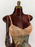 New Retro Fashion Body-Style Sexy Waist-Lend Deep V Lace Splicing Slinging Skirt Dress Woman
