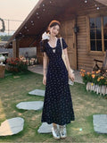 Pure Wind Twisting Broken Flower Dress Dress 2026 Summer Temperament Hottie Wearing Waist Lace Splicing Long Dress