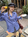 New Niche Design Embroidered Collar Collar Long-Sleeved Top Women's Spring And Autumn Loose Casual Bag Shirt