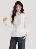 Apricot Half-High Collar Long Sleeve Thick Knitted Bottom Shirt With Lace Under The Lace Autumn And Winter High-End Repair Body Dress Woman