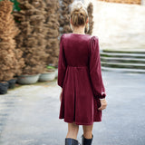 Dili Silk Velvet Square Dress 2025 Autumn And Winter Women's Elegant Short Dress