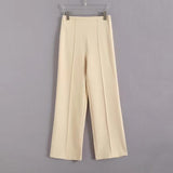 Explosion Commuting Style Solid Color Simple Hanging Design Straight Trousers Plain Trousers Trousers Women