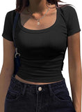 2025 New Round Collar Short-Sleeved Jersey Women's Casual Sexy Knitted Street